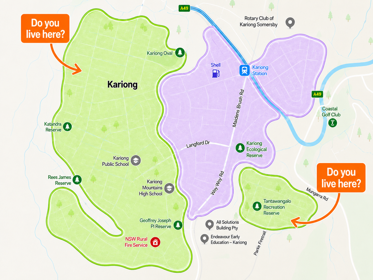 Kariong nbn Fibre Upgrade area map